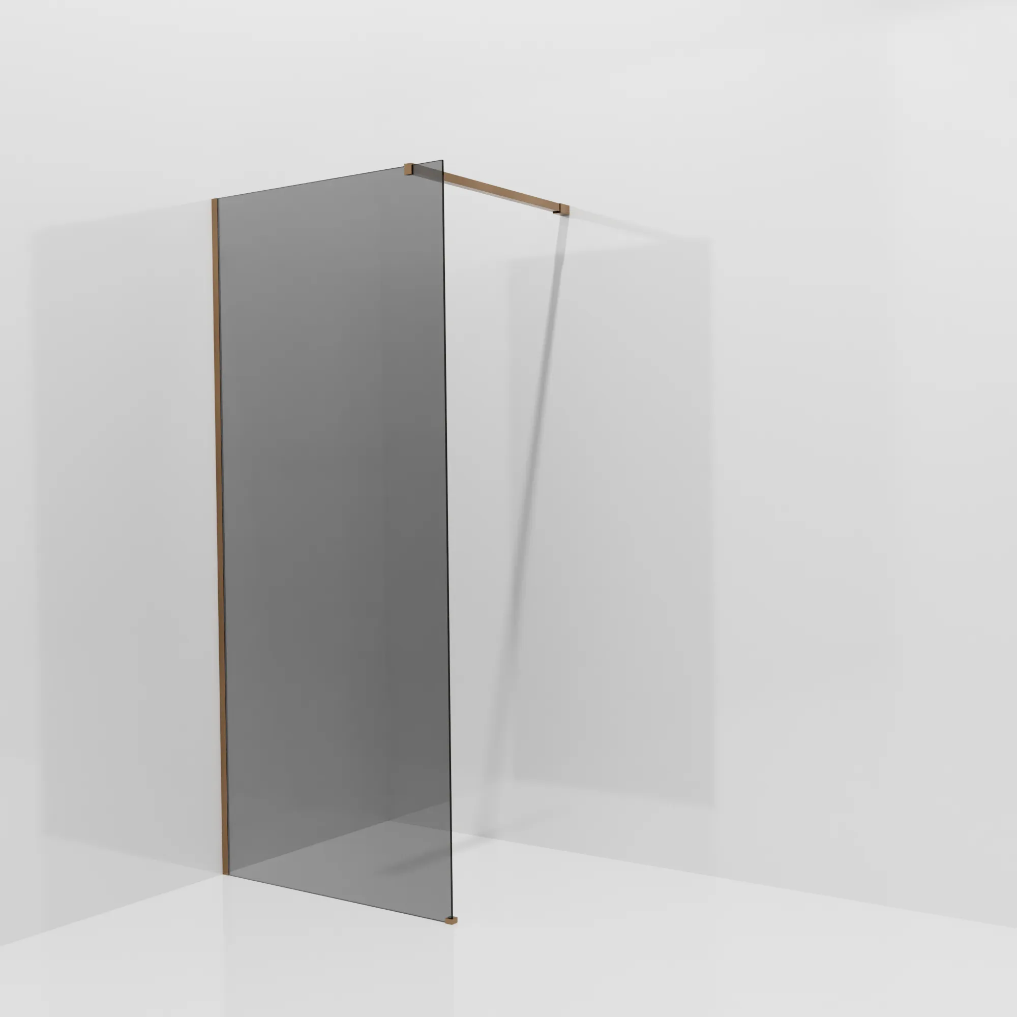 Balmani Modular douche à l'italienne: 90 x 200 cm, Verre fumé, Profil Brushed Rosegold