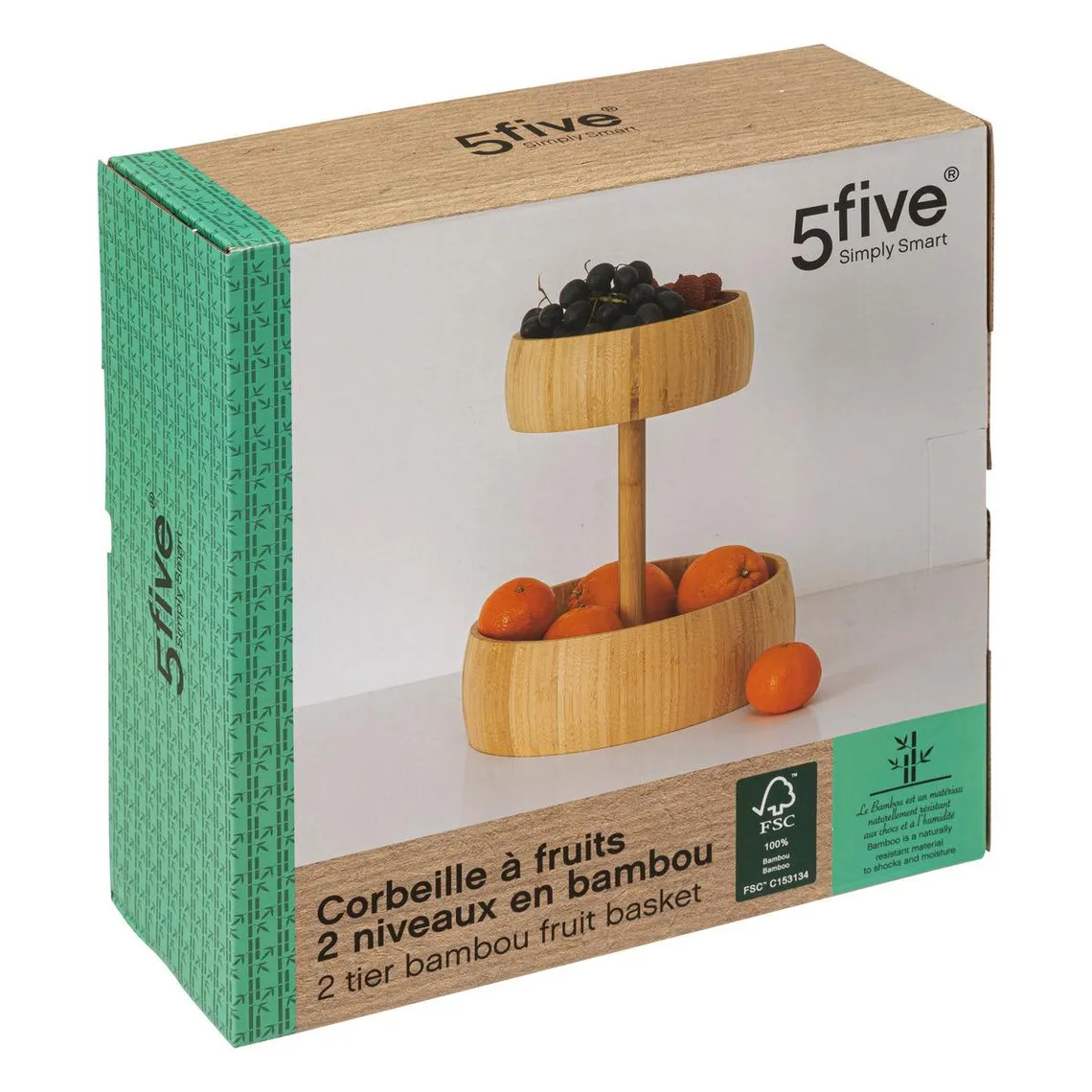Corbeille à fruit 2 niveaux bambou Beige | 3 Suisses