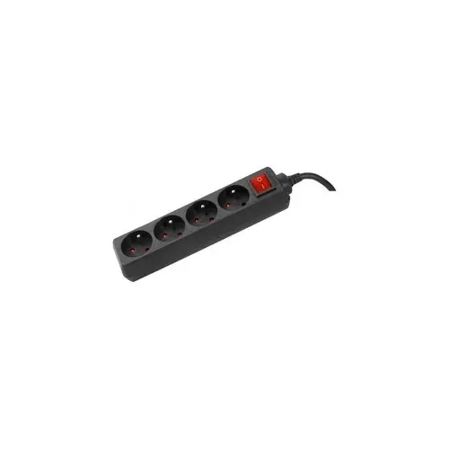 DEXLAN Multiprise 4 prises avec interrupteur noir - 4,0 m
