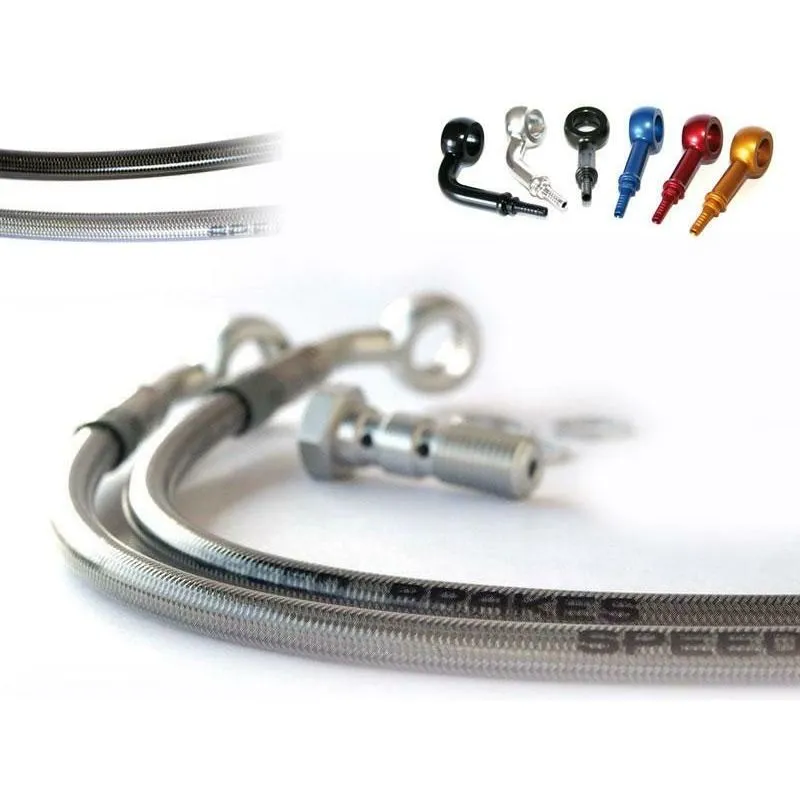 Durite de frein avant d'aviation SPEEDBRAKES inox/raccord or BMW R 1100 GS