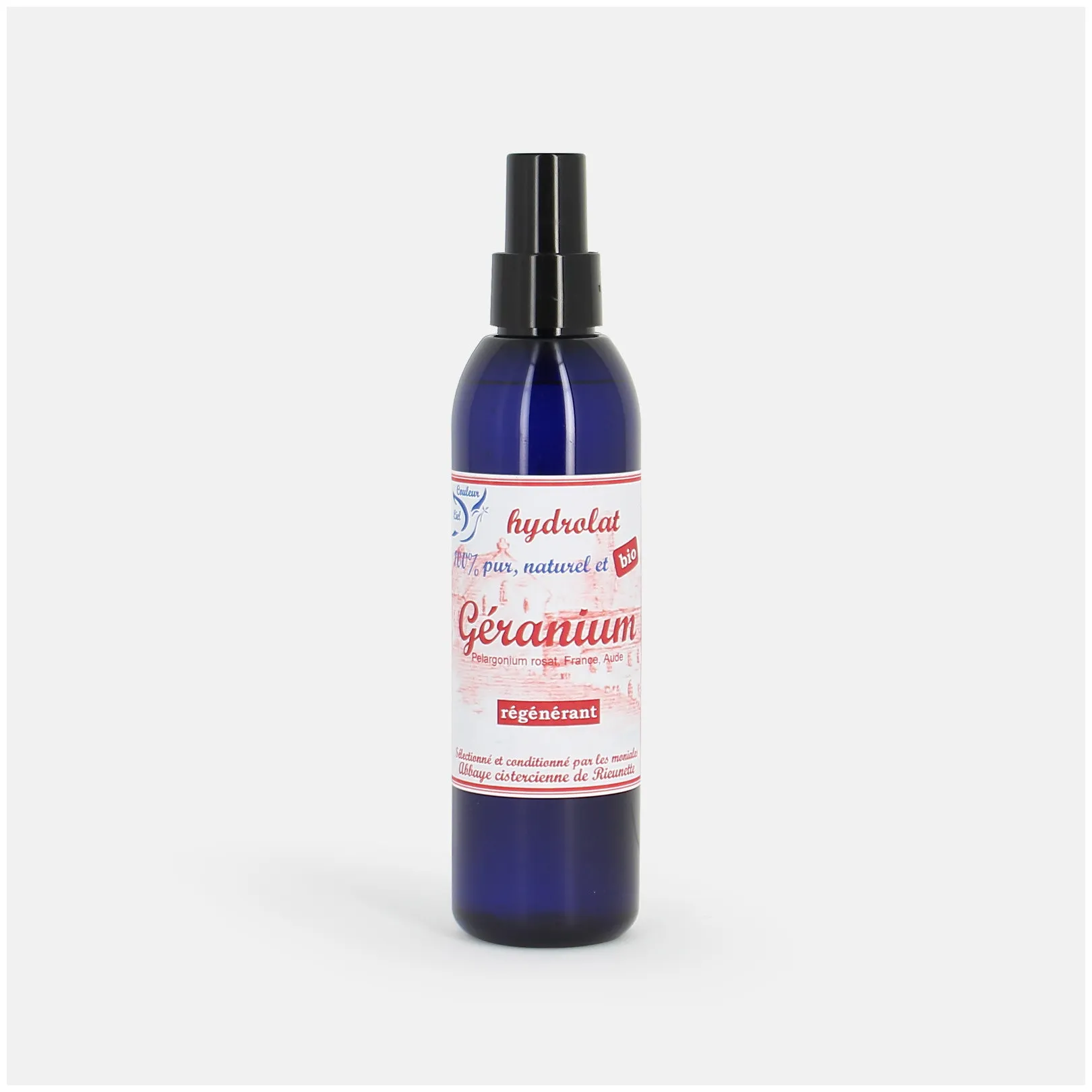 Hydrolat géranium de l'Abbaye de Rieunette