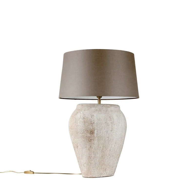 Lampe de table Blava ovale whisky avec abat-jour 45cm taupe