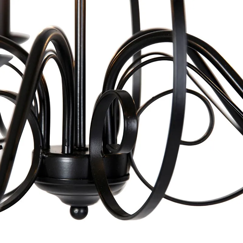 Lustre classique noir 5 ampoules - Giuseppe 5