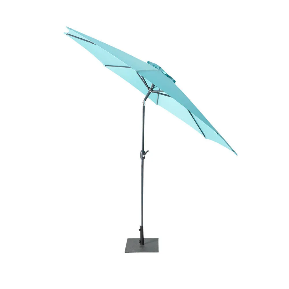 Parasol rond Tiago inclinable bleu émeraude Ø.300 x H.245 cm