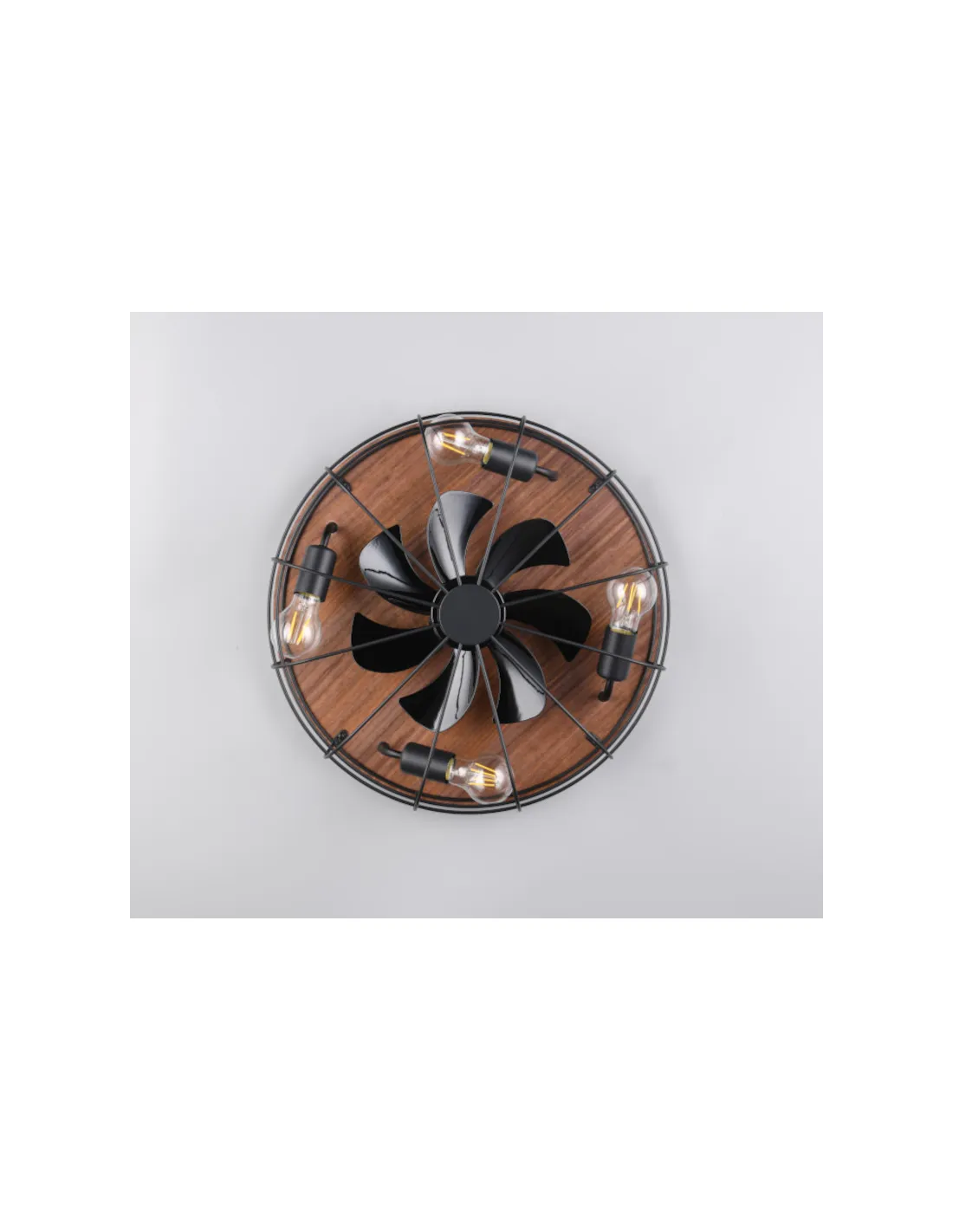 Plafonnier ventilateur 3 vitesses noir mat  - Trio - Trondheim