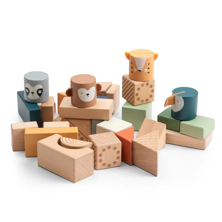 Sebra - Blocs de construction de découverte en bois, Wildlife animals