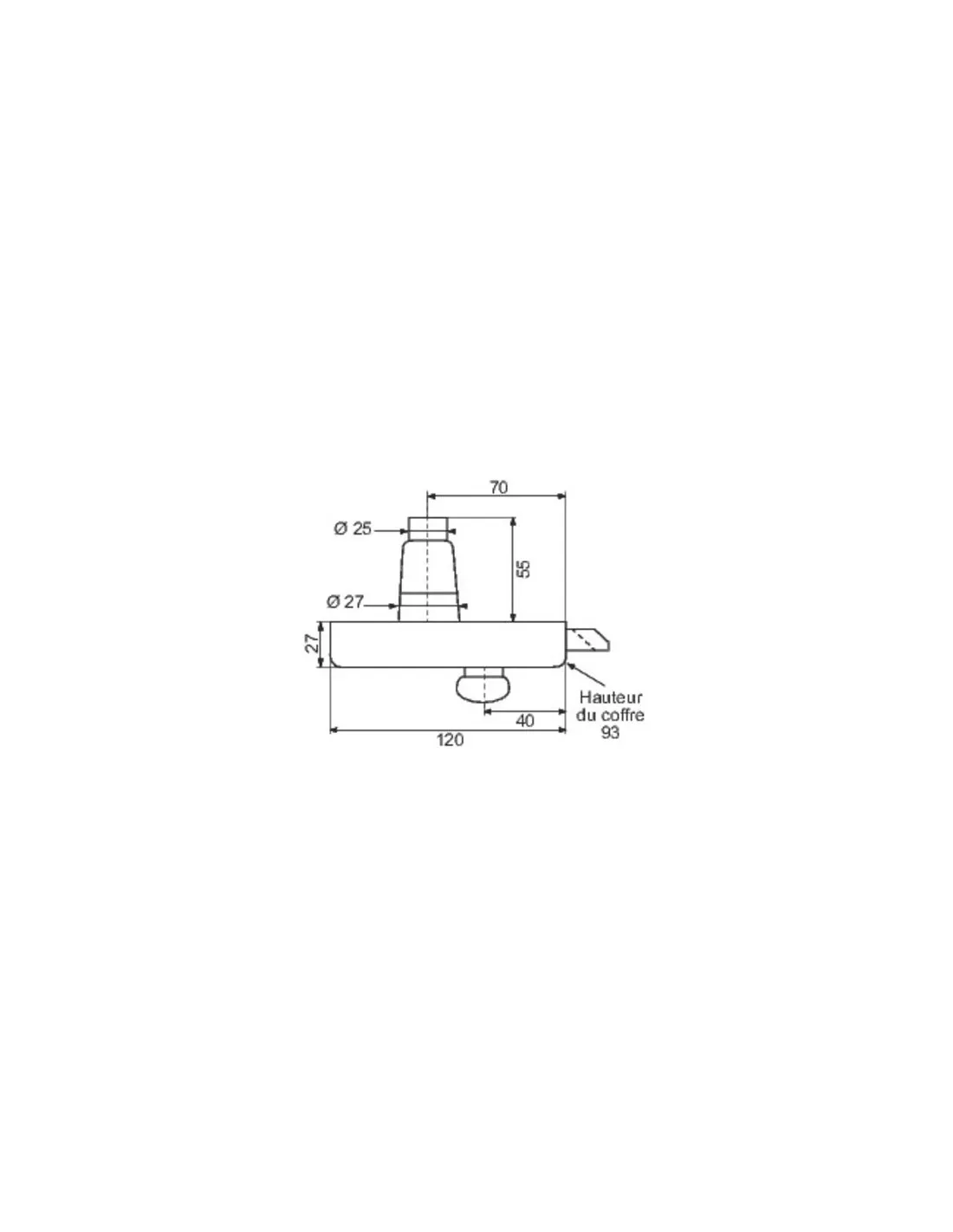 SERRURE GARAGE CYL.BTON POUS.120D